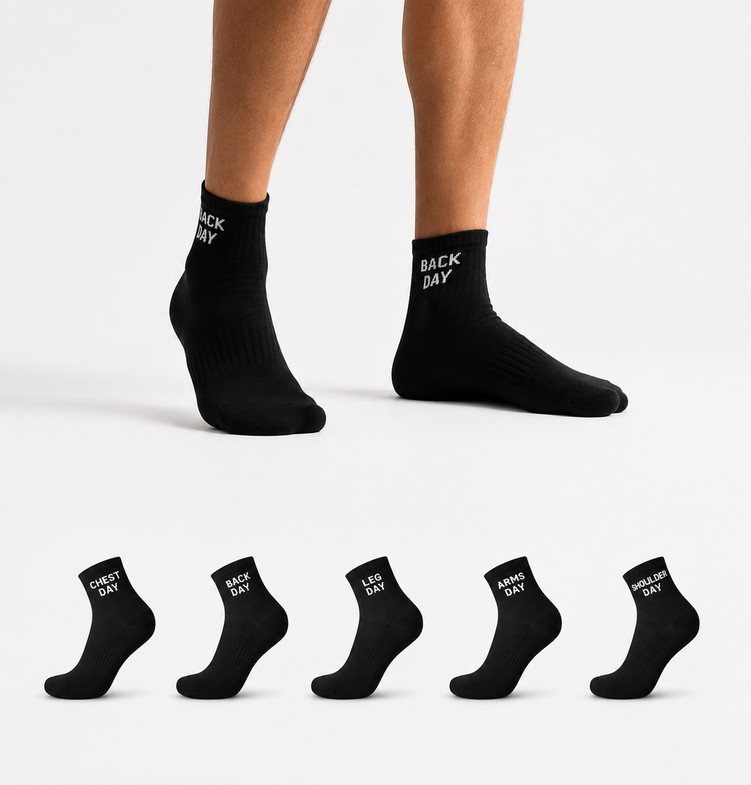 Gym Workout Day Ankle Socks ( Black )
