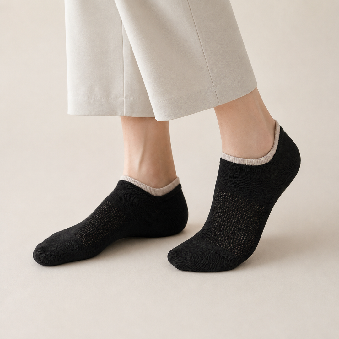 Premium Double Elastic Socks - BLACK