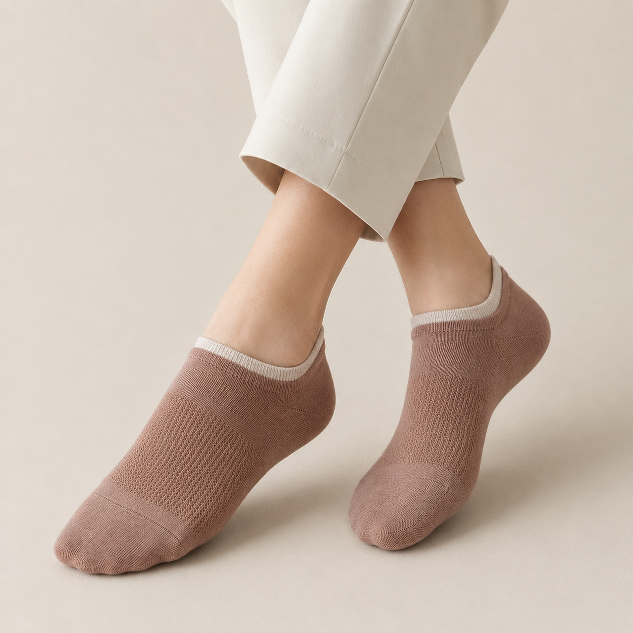 Premium Double Elastic Socks - DUSTY MAUVE