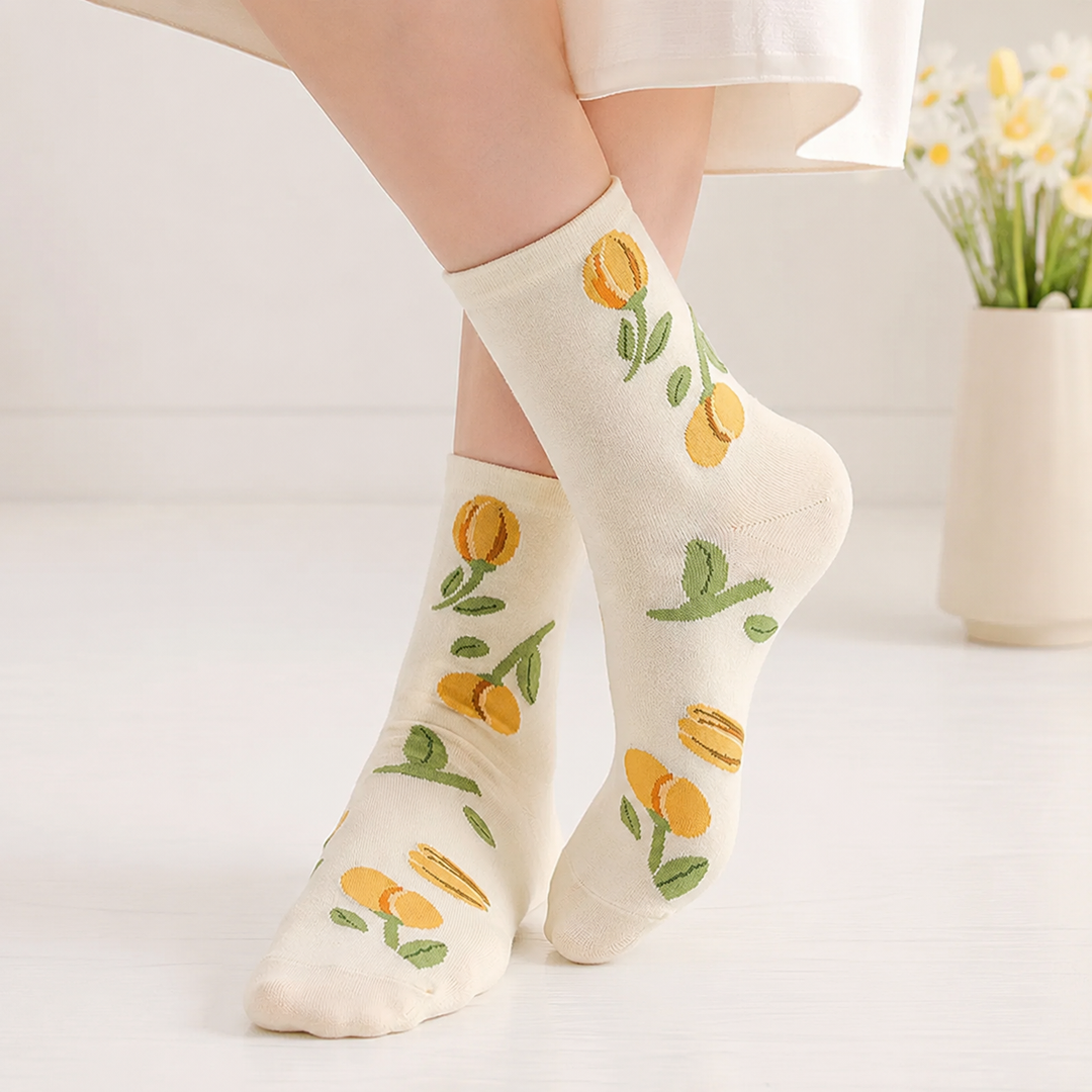 Cute Flower 2.0 Edition Women Socks - WHITE