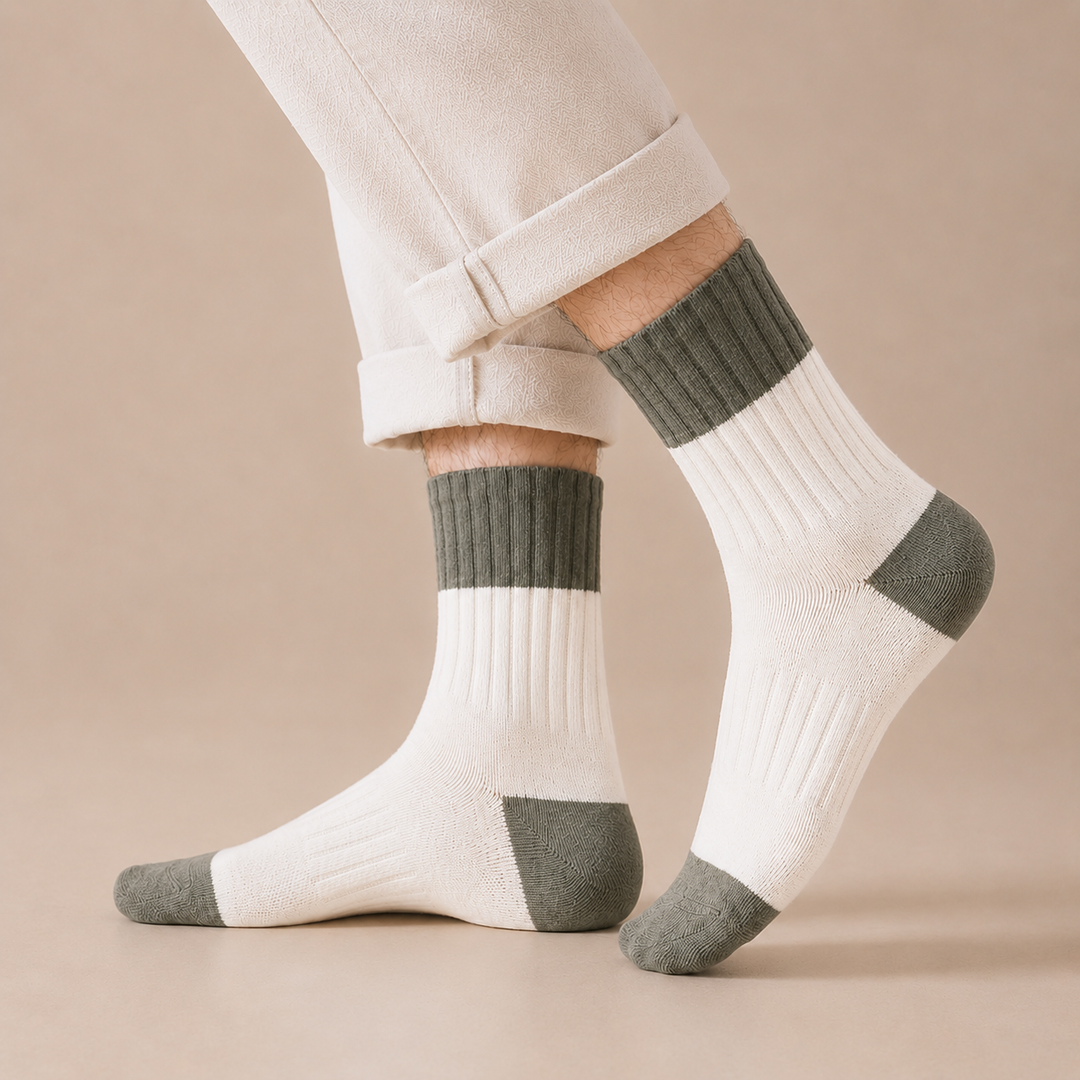 Casual Striped Cotton Socks Edition - WHITE