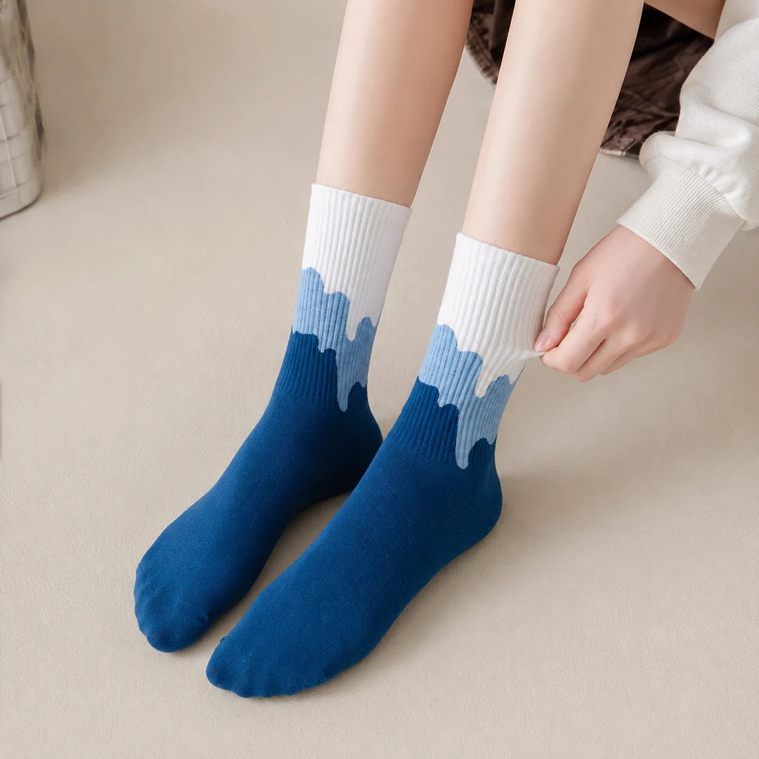 Drip Wave Edition Cotton Socks - BLUE