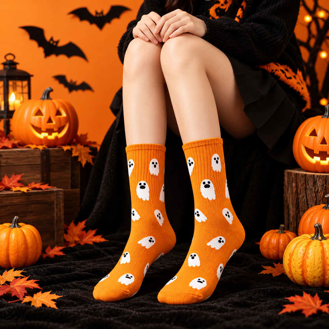 Spooky Boo Crew Socks Edition - Orange