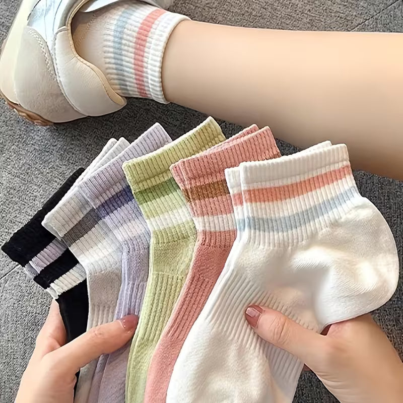 Pastel Striped Ankle Socks Edition